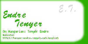 endre tenyer business card